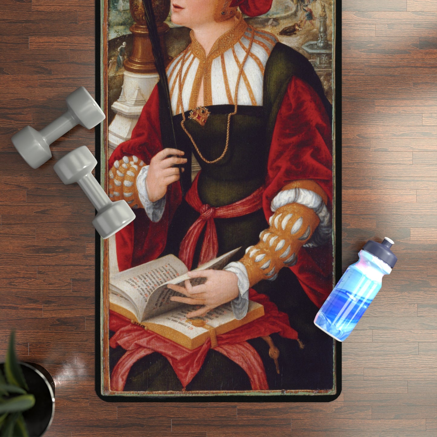 Saint Barbara by Jean Bellegambe 1520 Print - Yoga Mat