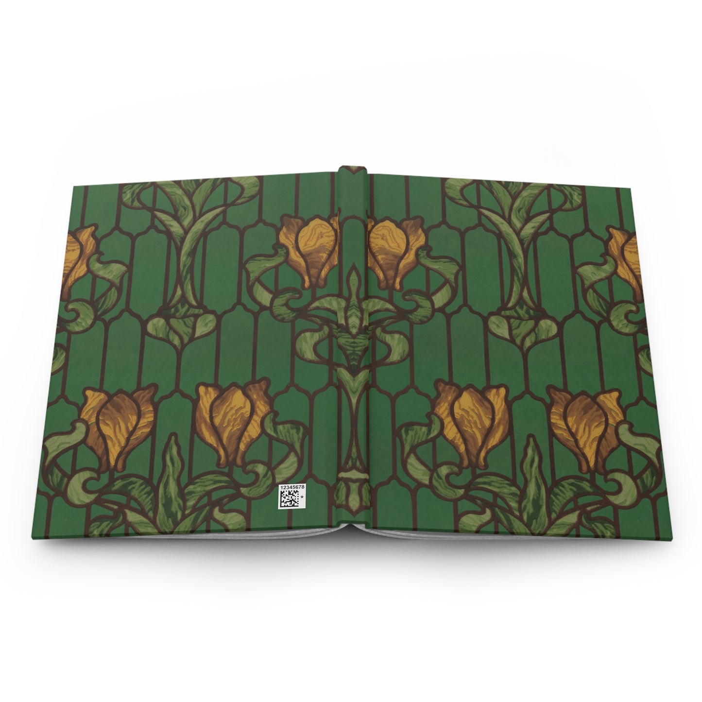 Yellow Tulips Art Nouveau Wallpaper 1900 Print - Hardcover Journal