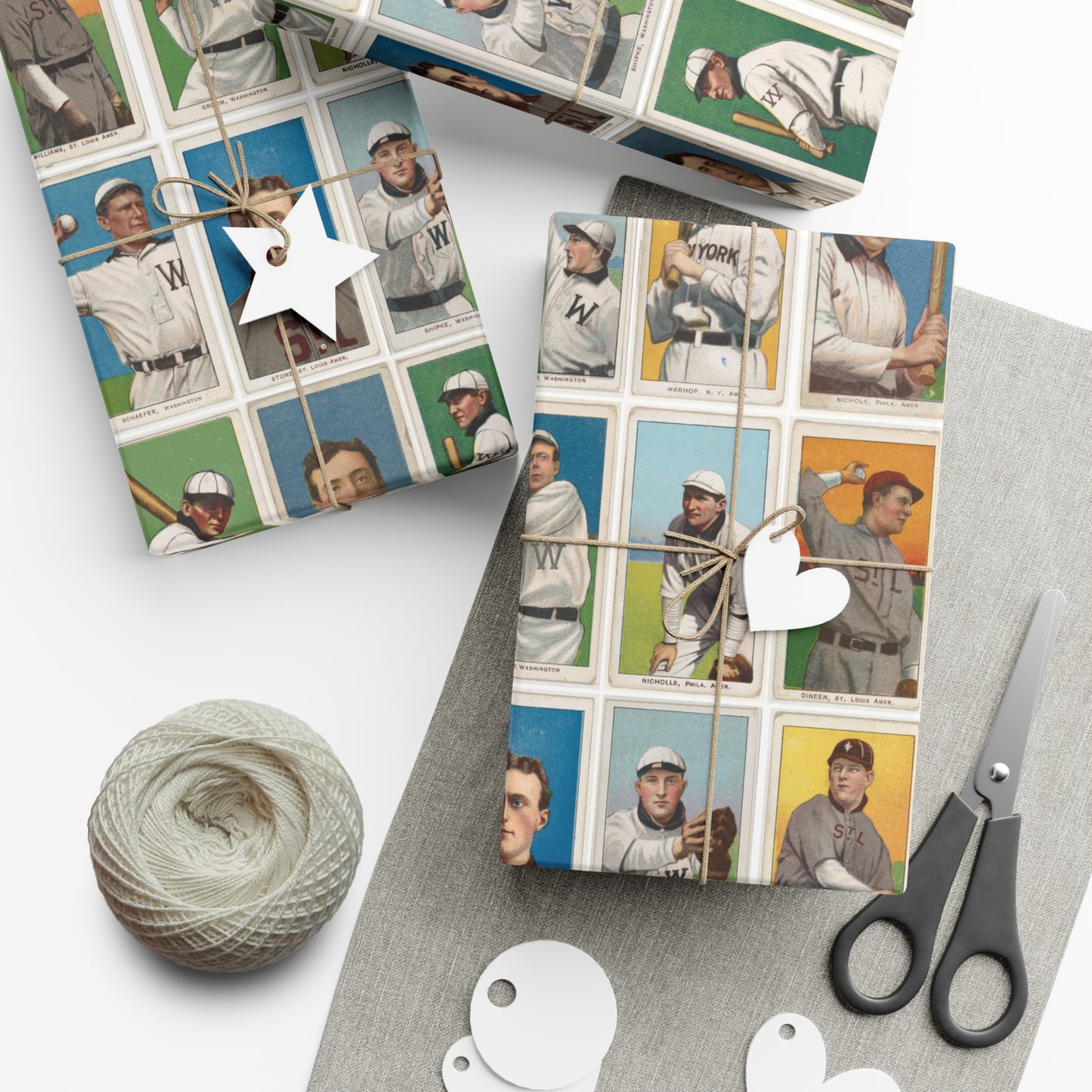Victorian Baseball Cards 1900 to 1911 Collage Print - Gift Wrap