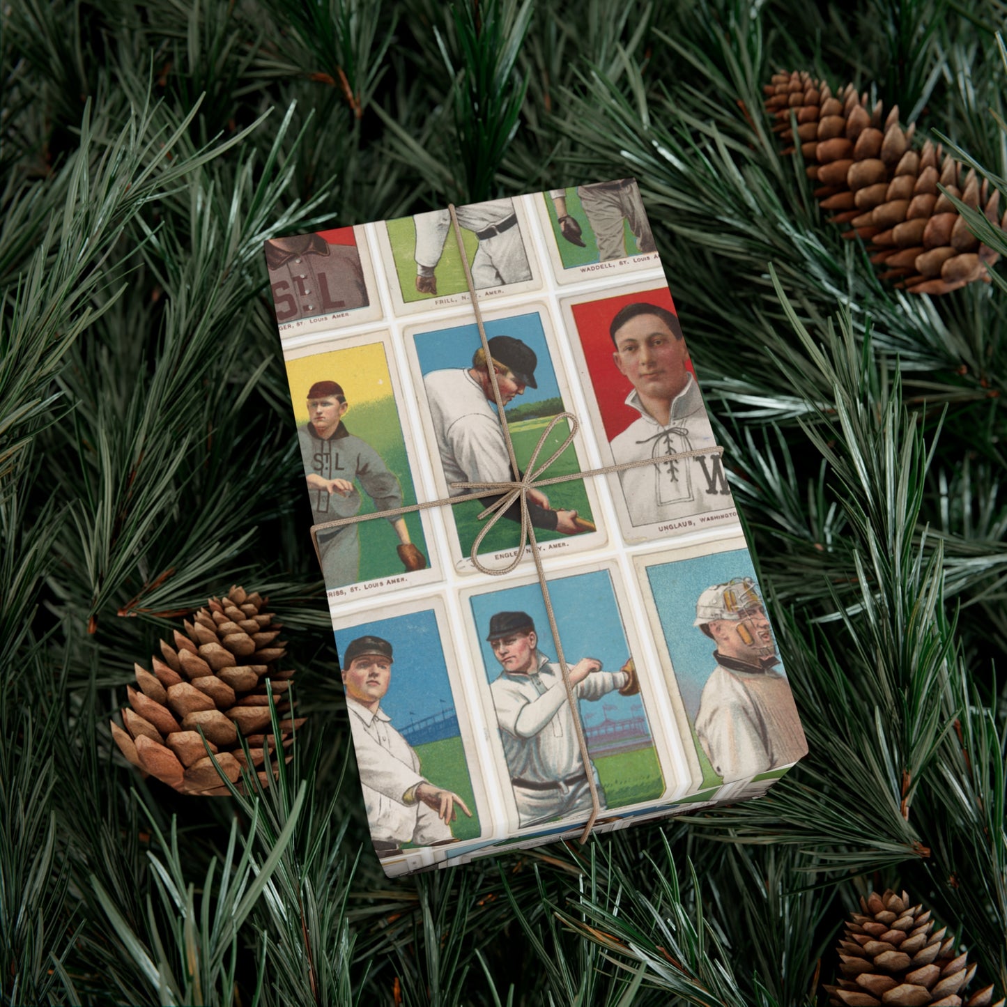 Victorian Baseball Cards 1900 to 1911 Collage Print - Gift Wrap