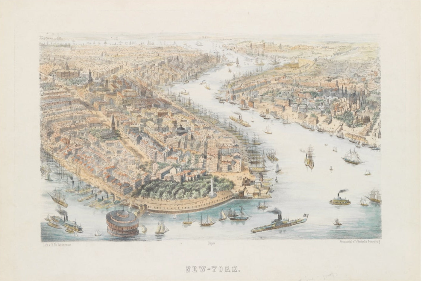 New York City Harbor 1852 Front